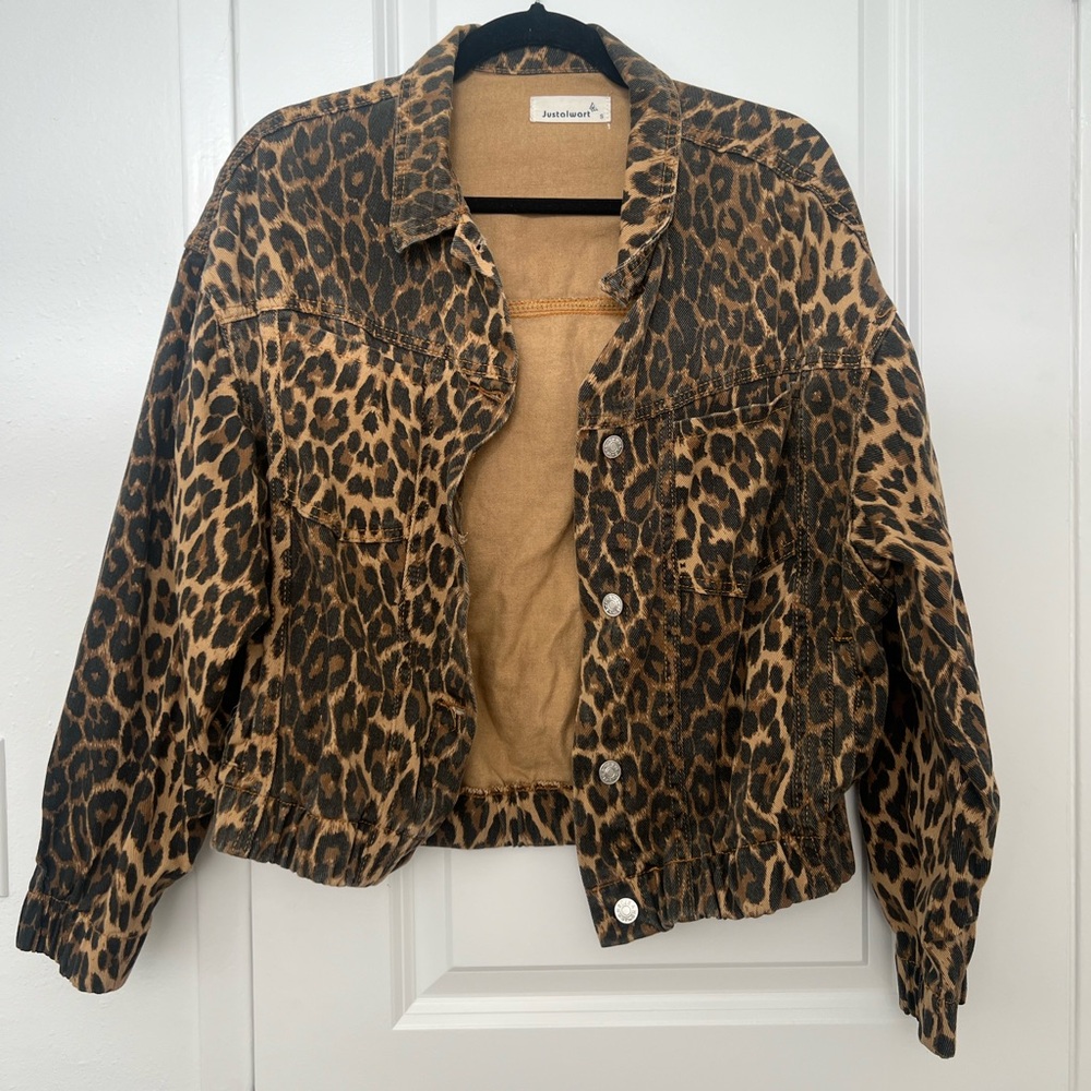 Leopard Denim Jacket